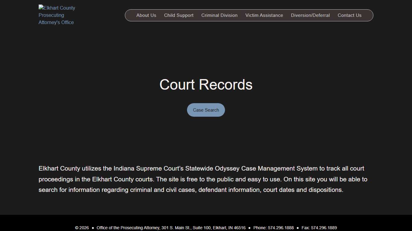 Court Records - Office of the Prosecuting Attorney for Elkhart County